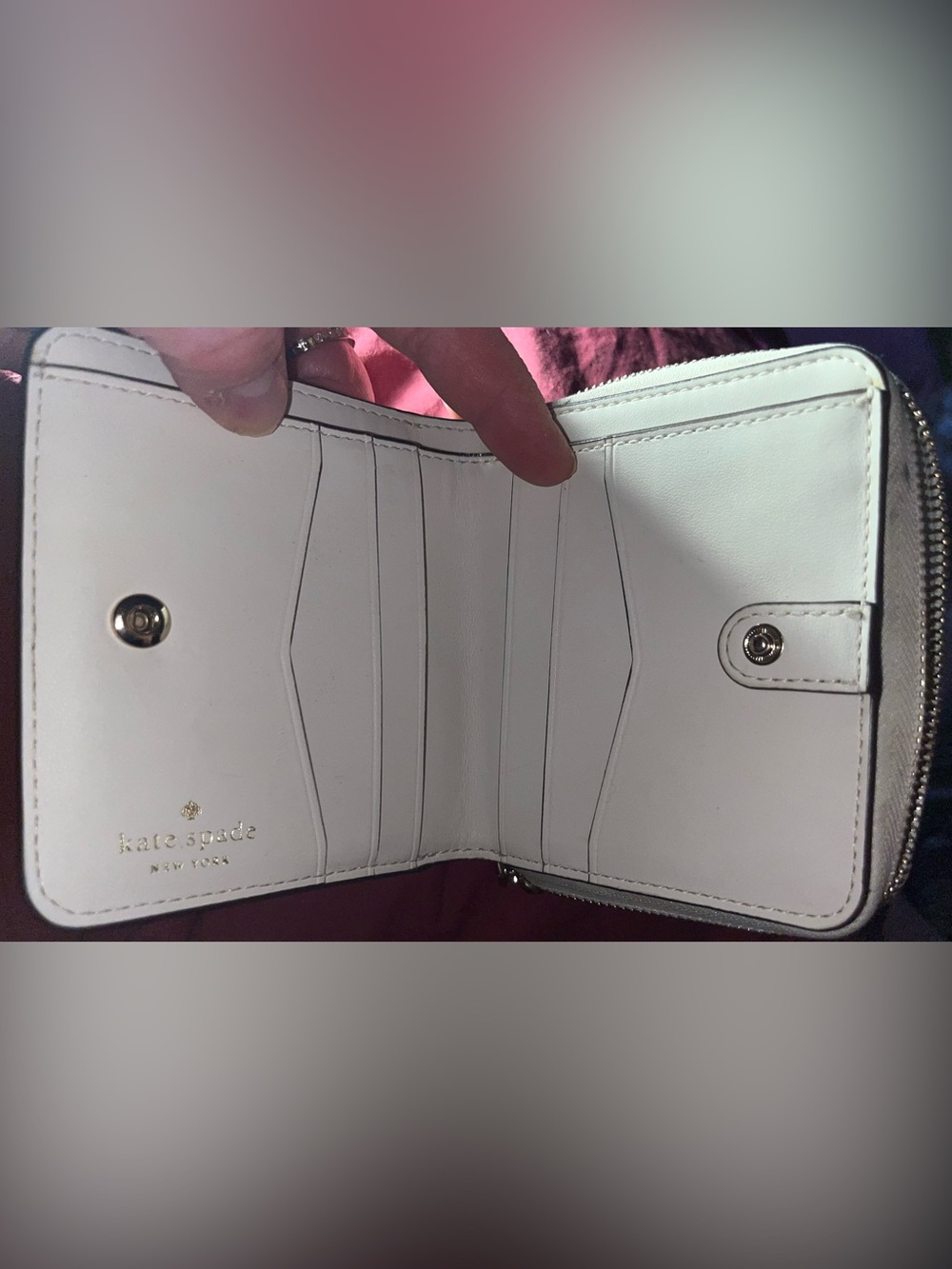 kate spade Beige Textured Leather Wallet - Picture 4 of 4